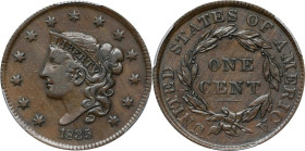 1835 Modified Matron Head Cent. N-16. Rarity-2. Head of 1836. EF-40 (PCGS).

PCGS# 1714. NGC ID: 225S.
