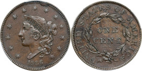 1836 Modified Matron Head Cent. N-6. Rarity-2. EF-40 (PCGS).

PCGS# 1726. NGC ID: 225T.