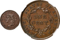 1839 Modified Matron Head Cent. N-6. Rarity-2. Booby Head. AU-58 BN (NGC).

PCGS# 37240. NGC ID: 225Z.

From the Lou Alfonso Collection. Earlier f...
