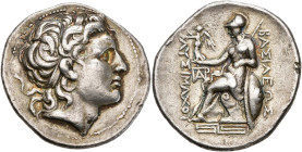 ROYAUME DE THRACE, Lysimaque (306-281), AR tétradrachme, 297/6-282/1 av. J.-C., Magnésie. D/ T. diad. d'Alexandre le Grand à d., portant la corne d'Am...