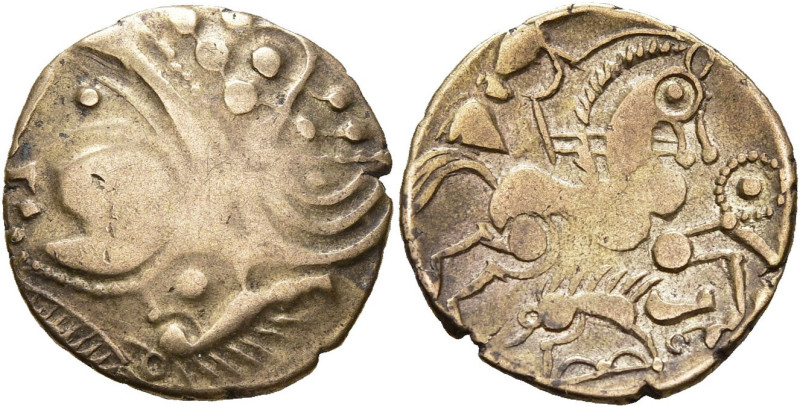 GAULE CELTIQUE, Aulerci Eburovices, AV hémistatère, vers 56 av. J.-C. Type au sa...