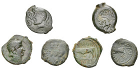 GAULE BELGIQUE, lot de 3 bronzes: Pagus Catuslogi, type VIIRICIVS, R/ Ancre sous le cheval; Remi, aux trois bustes; période gallo-romaine, à la légend...