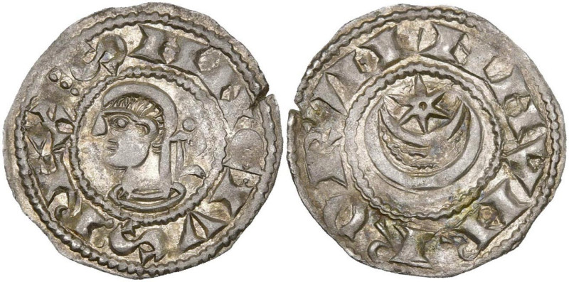 FRANCE, NAVARRE, Sanche VII le Fort (1194-1234), AR denier. D/ SANCIVS: REX T. ...