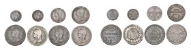 FRANCE, lot de 8 p. du Directoire et du Consulat, type Dupré: 1 centime, an 6 A et an 8 A; 5 centimes, an 4 A, petit module (Superbe); an 5 A; 1 décim...