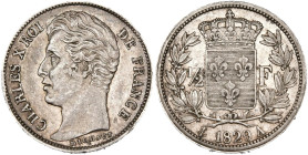 FRANCE, Charles X (1824-1830), AR demi-franc, 1829 A, Paris. Gad. 402. Extremely Fine.