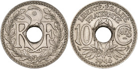 FRANCE, Troisième République (1871-1940), AR 10 centimes, 1914. Lindauer. Type souligné. 3972 p. frappées. Gad. 285. Rare. Uncirculated.
