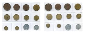 MONACO, lot de 12 p.: Honoré V, 1 décime, 1838 MC; 5 centimes, 1837 MC (3, petite tête en cuivre rouge, grosse tête en cuivre rouge et en cuivre jaune...