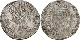 BRABANT, Duché, Philippe IV (1621-1665), AR patagon, 1627, Maastricht. D/ Croix de Bourgogne sous une couronne, portant le bijou de la Toison d'or. R/...