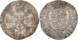 BRABANT, Duché, Philippe IV (1621-1665), AR patagon, 1628, Maastricht. D/ Croix de Bourgogne sous une couronne, portant le bijou de la Toison d'or. R/...