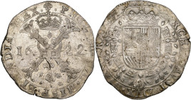 BRABANT, Duché, Philippe IV (1621-1665), AR patagon, 1622, Bruxelles. D/ Croix de Bourgogne sous une couronne, portant le bijou de la Toison d'or. R/ ...