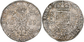BRABANT, Duché, Philippe IV (1621-1665), AR patagon, 1631, Bruxelles. D/ Croix de Bourgogne sous une couronne, portant le bijou de la Toison d'or. R/ ...