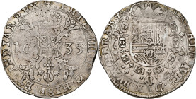 BRABANT, Duché, Philippe IV (1621-1665), AR patagon, 1633, Bruxelles. D/ Croix de Bourgogne sous une couronne, portant le bijou de la Toison d'or. R/ ...