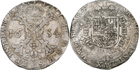 BRABANT, Duché, Philippe IV (1621-1665), AR patagon, 1634, Bruxelles. D/ Croix de Bourgogne sous une couronne, portant le bijou de la Toison d'or. R/ ...