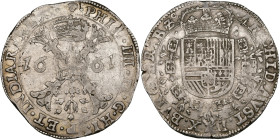 BRABANT, Duché, Philippe IV (1621-1665), AR patagon, 1661, Bruxelles. D/ Croix de Bourgogne sous une couronne, portant le bijou de la Toison d'or. R/ ...