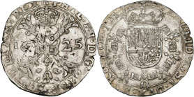 TOURNAI, Seigneurie, Philippe IV (1621-1665), AR patagon, 1625. D/ Croix de Bourgogne sous une couronne, portant le bijou de la Toison d'or. R/ Ecu co...