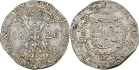 TOURNAI, Seigneurie, Philippe IV (1621-1665), AR patagon, 1626. D/ Croix de Bourgogne sous une couronne, portant le bijou de la Toison d'or. R/ Ecu co...