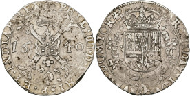 TOURNAI, Seigneurie, Philippe IV (1621-1665), AR patagon, 1640. D/ Croix de Bourgogne sous une couronne, portant le bijou de la Toison d'or. R/ Ecu co...