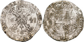 TOURNAI, Seigneurie, Philippe IV (1621-1665), AR patagon, 1641. D/ Croix de Bourgogne sous une couronne, portant le bijou de la Toison d'or. R/ Ecu co...