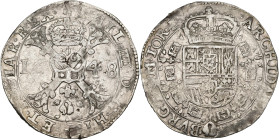 TOURNAI, Seigneurie, Philippe IV (1621-1665), AR patagon, 1648. D/ Croix de Bourgogne sous une couronne, portant le bijou de la Toison d'or. R/ Ecu co...