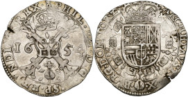 TOURNAI, Seigneurie, Philippe IV (1621-1665), AR patagon, 1654. D/ Croix de Bourgogne sous une couronne, portant le bijou de la Toison d'or. R/ Ecu co...