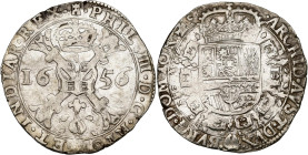 TOURNAI, Seigneurie, Philippe IV (1621-1665), AR patagon, 1656. D/ Croix de Bourgogne sous une couronne, portant le bijou de la Toison d'or. R/ Ecu co...