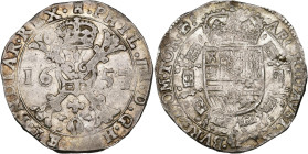 TOURNAI, Seigneurie, Philippe IV (1621-1665), AR patagon, 1657. D/ Croix de Bourgogne sous une couronne, portant le bijou de la Toison d'or. R/ Ecu co...