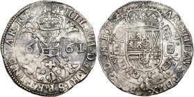 TOURNAI, Seigneurie, Philippe IV (1621-1665), AR patagon, 1661. D/ Croix de Bourgogne sous une couronne, portant le bijou de la Toison d'or. R/ Ecu co...