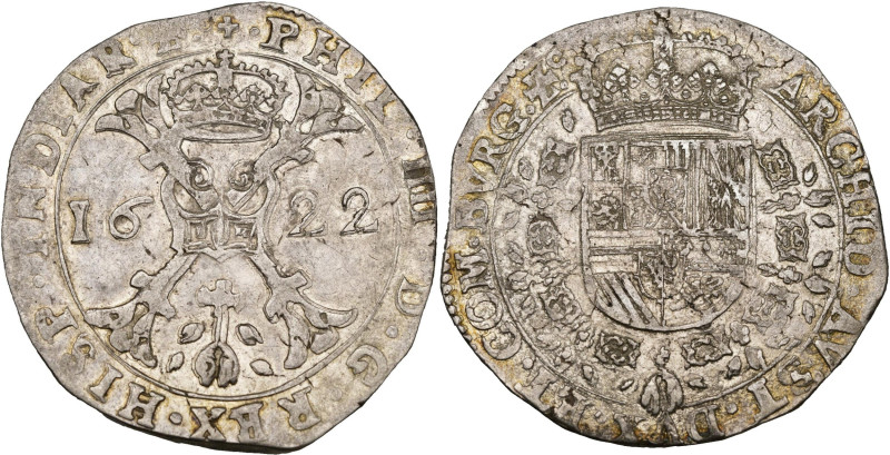FRANCHE-COMTÉ, Philippe IV (1621-1665), AR patagon, 1622, Dole. Différent: crois...