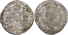 VLAANDEREN, Graafschap, Albrecht en Isabella (1598-1621), AR patagon, 1620, Brugge. Vz/ Gekroond Bourgondisch kruis. Kz/ Gekroond wapenschild omringd ...
