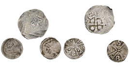 BRABANT, Duché, lot de 3 p.: Marquisat d'Anvers, denier, 1056-1084, au titre d'Henri IV, roi (Dan. 140); Duché, Henri II - Henri III, denier à l'écu a...