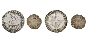 BRABANT, Duché, Antoine de Bourgogne (1406-1415), lot de 2 p.: double gros botdrager, 1410-1412, Louvain; double mite, 1409-1412, Vilvorde et Louvain....