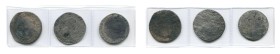 BRABANT, Duché, Charles II (1665-1700), lot de 3 ducatons, premier type: 1668 et 1671, Anvers; 1670, Bruxelles. G.H. 348-1a, 348-2a. Pièces d'épave av...