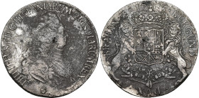 BRABANT, Duché, Philippe V (1700-1712), AR ducaton, 1703, Anvers. Deuxième type. Faible relief. D/ B. cuirassé à d., coiffé d'une perruque, portant le...