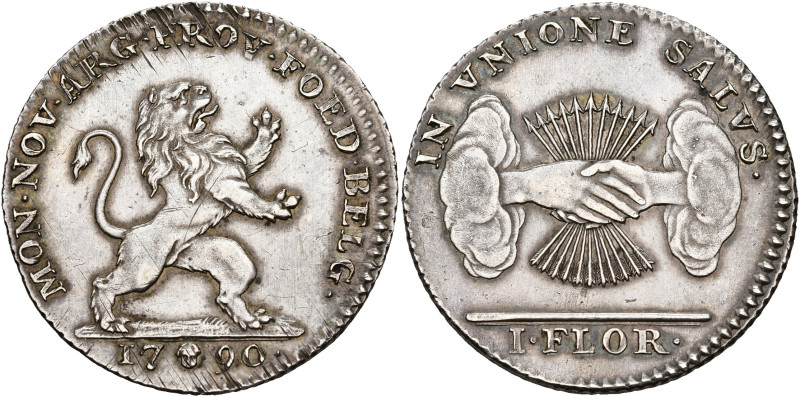 BRABANT, Duché, États-Belgiques-Unis (1790), AR florin, 1790, Bruxelles. Premier...
