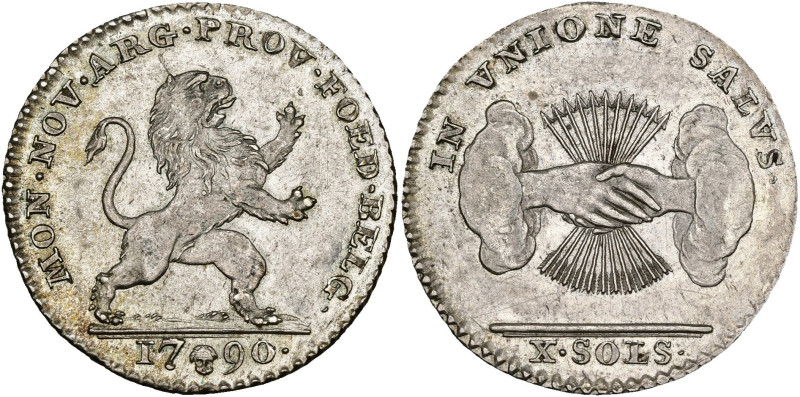 BRABANT, Duché, États-Belgiques-Unis (1790), AR 10 sols, 1790, Bruxelles. Premie...