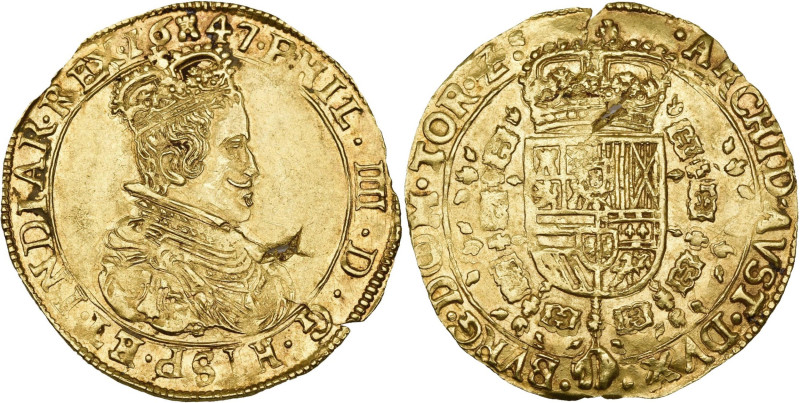 TOURNAI, Seigneurie, Philippe IV (1621-1665), AV double souverain, 1647. Deuxièm...