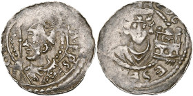 LIÈGE, Principauté, Otbert (1091-1119), AR denier, Maastricht (?). D/ OT[ ]A EPS B. mitré de l'évêque à g., ten. une crosse. R/ AVG- ESER[ ] B. couron...