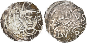 LIÈGE, Principauté, Rodolphe de Zähringen (1167-1191), AR denier, avant 1185, Maastricht. Imitation des monnaies impériales de Duisbourg. D/ ROT EPC B...