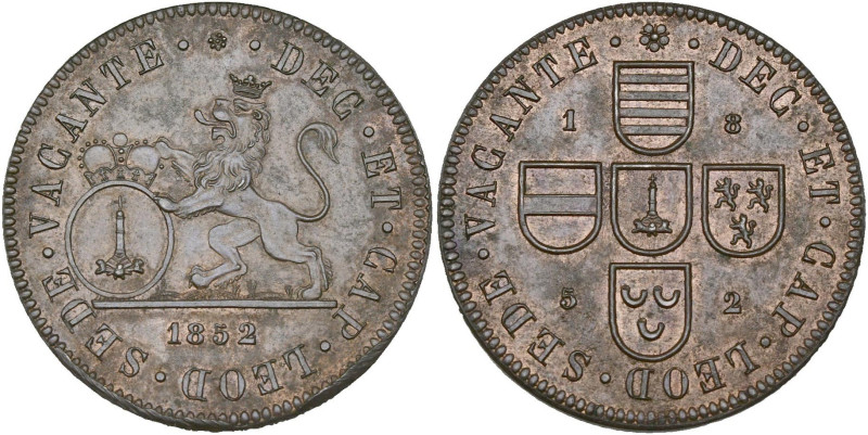 LIÈGE, Principauté, Siège vacant, escalin/liard apocryphe, 1852, C. Jéhotte (Bru...