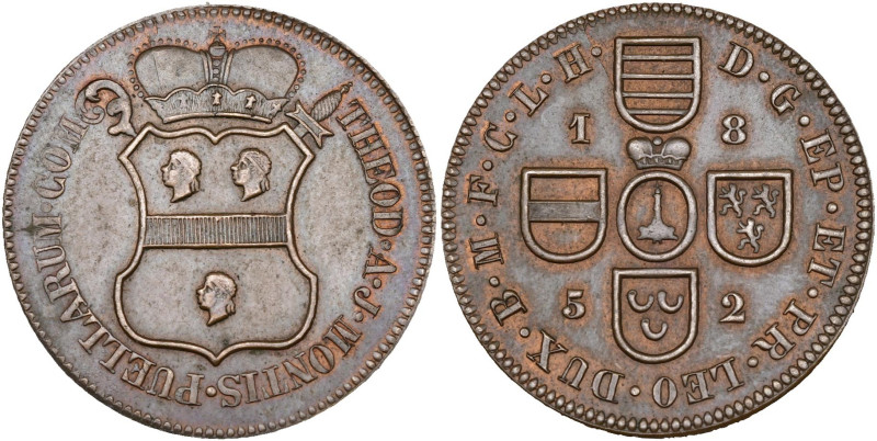 LIÈGE, Principauté, Théodore de Montpellier, Cu liard apocryphe, 1852. Épreuve e...