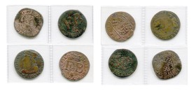 STAVELOT, Abbaye, lot de 4 p.: Ernest de Bavière (1581-1612), brûlé de 12 sols, 1585; Ferdinand de Bavière, liard à la tête de méduse, s.d., Louveigné...