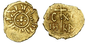 ITALIE, SICILE, Guillaume II (1166-1189), AV tari, Messine. D/ Croix formée de cinq points. Légende coufique sur le tour. R/ Grande croix entre IC-XC/...