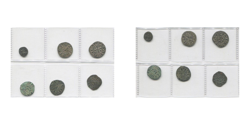 ITALIE, SICILE, Henri VI (1194-1197), lot de 6 p.: 1/4 tercenario, 1194-1195, Pa...