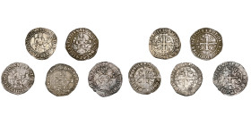 ITALIE, NAPLES, Robert d'Anjou (1309-1343), lot de 5 gigliati, début du règne (sans différent, avec gland et avec lis), fin du règne et frappe posthum...