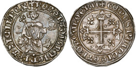 FRANCE, PROVENCE, Comté, Robert d'Anjou (1309-1343), AR gillat, Avignon. D/ Le comte trônant de f. sur deux lions, ten. un sceptre fleurdelisé et un g...