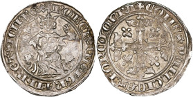 FRANCE, PROVENCE, Comté, Robert d'Anjou (1309-1343), AR gillat, Avignon. D/ Le comte trônant de f. sur deux lions, ten. un sceptre fleurdelisé et un g...