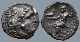 KINGS of MACEDON. Alexander III ‘the Great’ (336-323 BC). Lampsakos. struck circa 310-301 BC
AR Drachm (17,1mm 3,8g)
Obv: Head of Herakles to right, w...