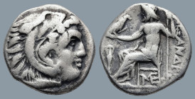 KINGS of MACEDON. Alexander III 'the Great' (336-323 BC). Lampsakos. circa 310-301.
AR Drachm (16,4mm 4,1g)
Obv: Head of Herakles to right, wearing li...
