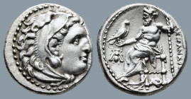 KINGS of MACEDON. Philip III Arrhidaios (323-317 BC). In the name and types of Alexander III. Magnesia ad Maeandrum mint
AR Drachm (17,2mm 4,1g)
Obv...