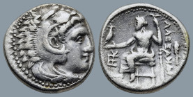 KINGS of MACEDON. Alexander III ‘the Great’ (336-323 BC). Sardes. Struck under Menander, circa 324/3 BC
AR Drachm (16,6mm 4,1g)
Obv: Head of Herakle...